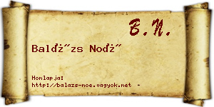 Balázs Noé névjegykártya