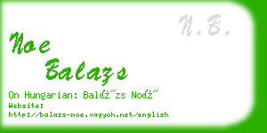 noe balazs business card